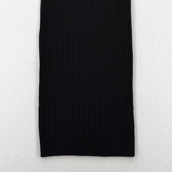 ENZA COSTA Rib Sweater Knit Midi Tank Dress Women Medium Black V Neck Luxury NEW - Picture 11 of 14